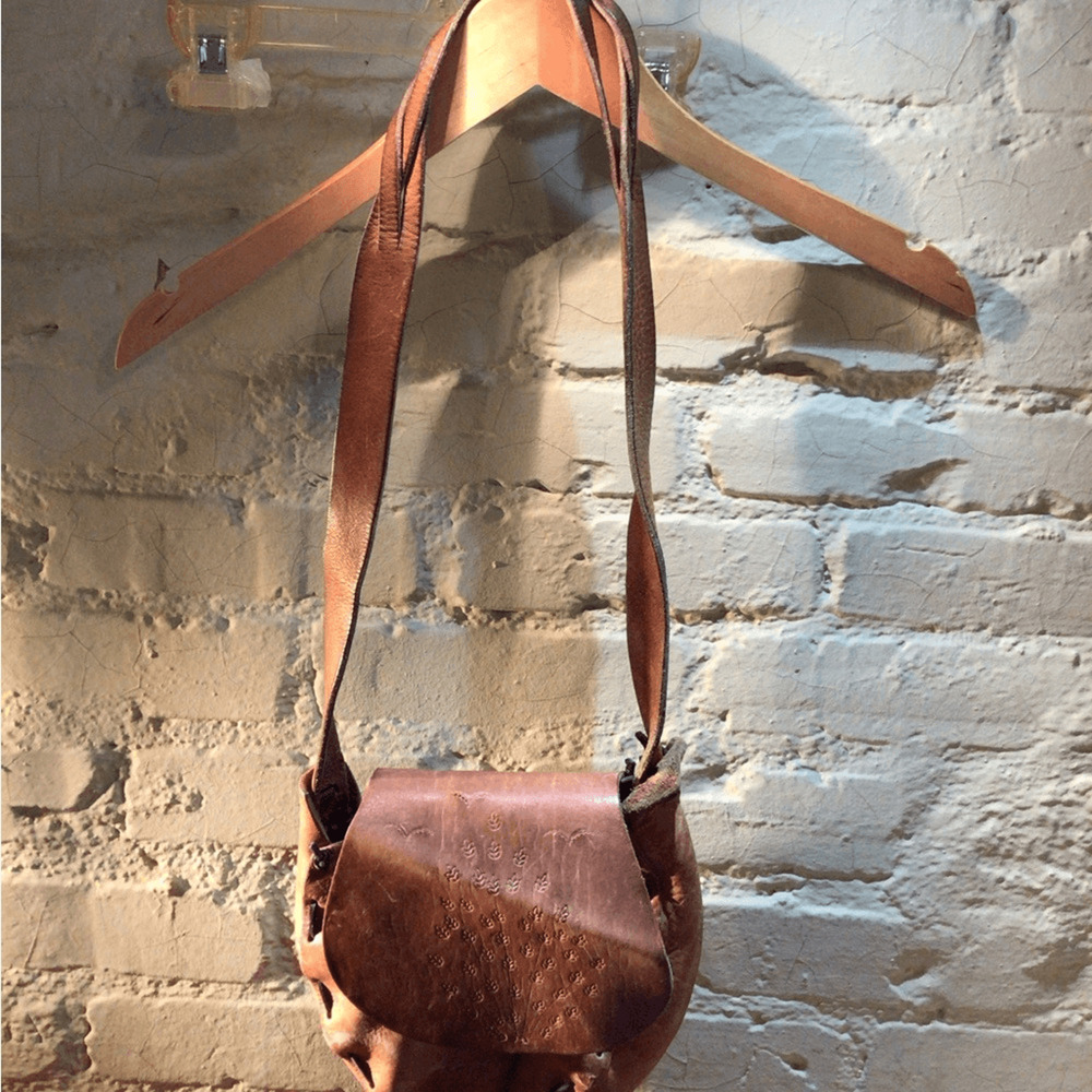 Vintage Brown Leather Crossbody Bag